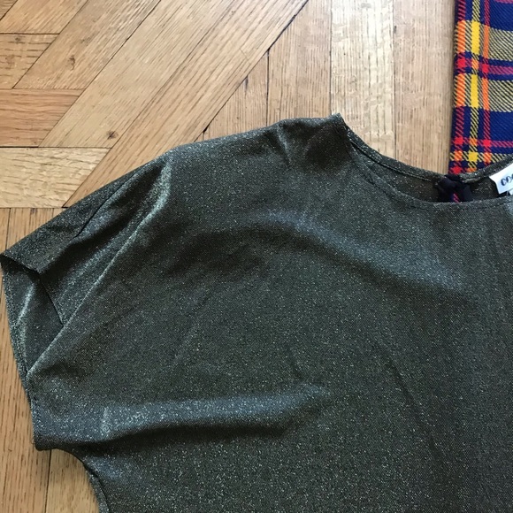 Vintage Gold Shimmer Loose Tee Shirt Blouse - Picture 3 of 4